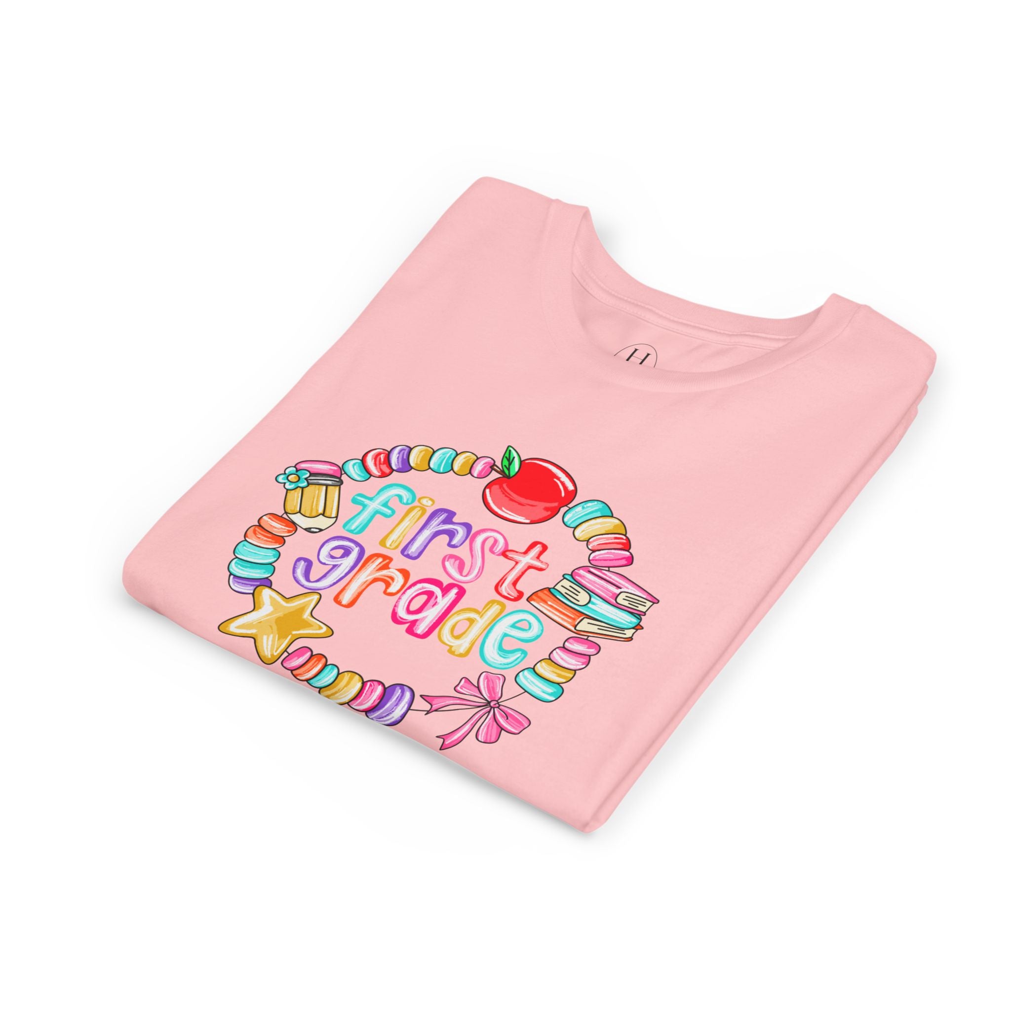 "First Grade" Colorful Back-to-School Shirt (Personalized Name Option)