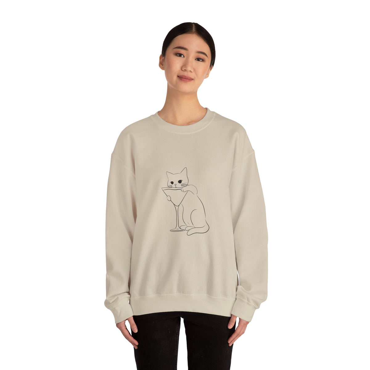 Cat Minimalist Crewneck Sweatshirt