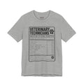 Veterinary Technicians "Nutrition Facts"  Vet Tech Gift Tee