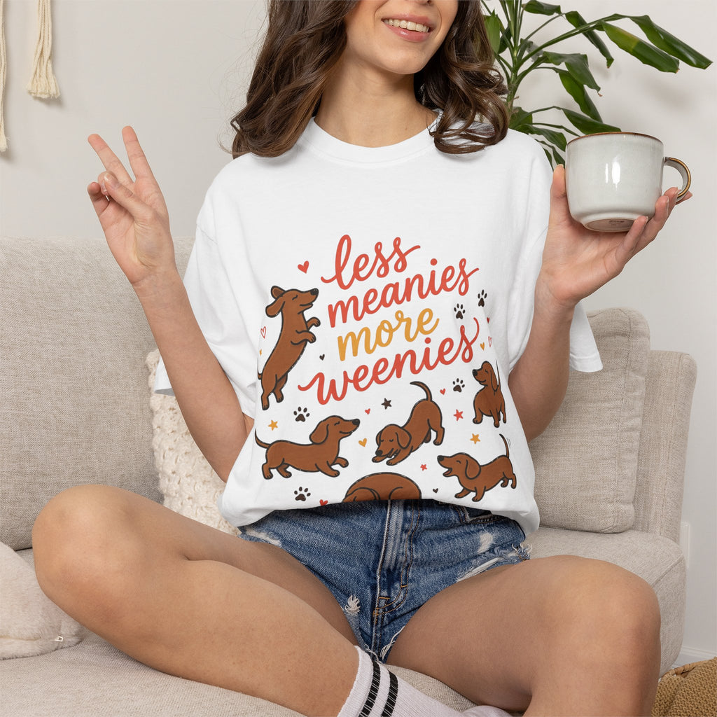 Less Meanies More Weenies Dachshund Graphic T-Shirt