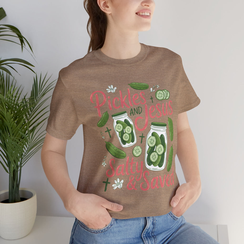Pickles and Jesus Salty & Saved T-Shirt