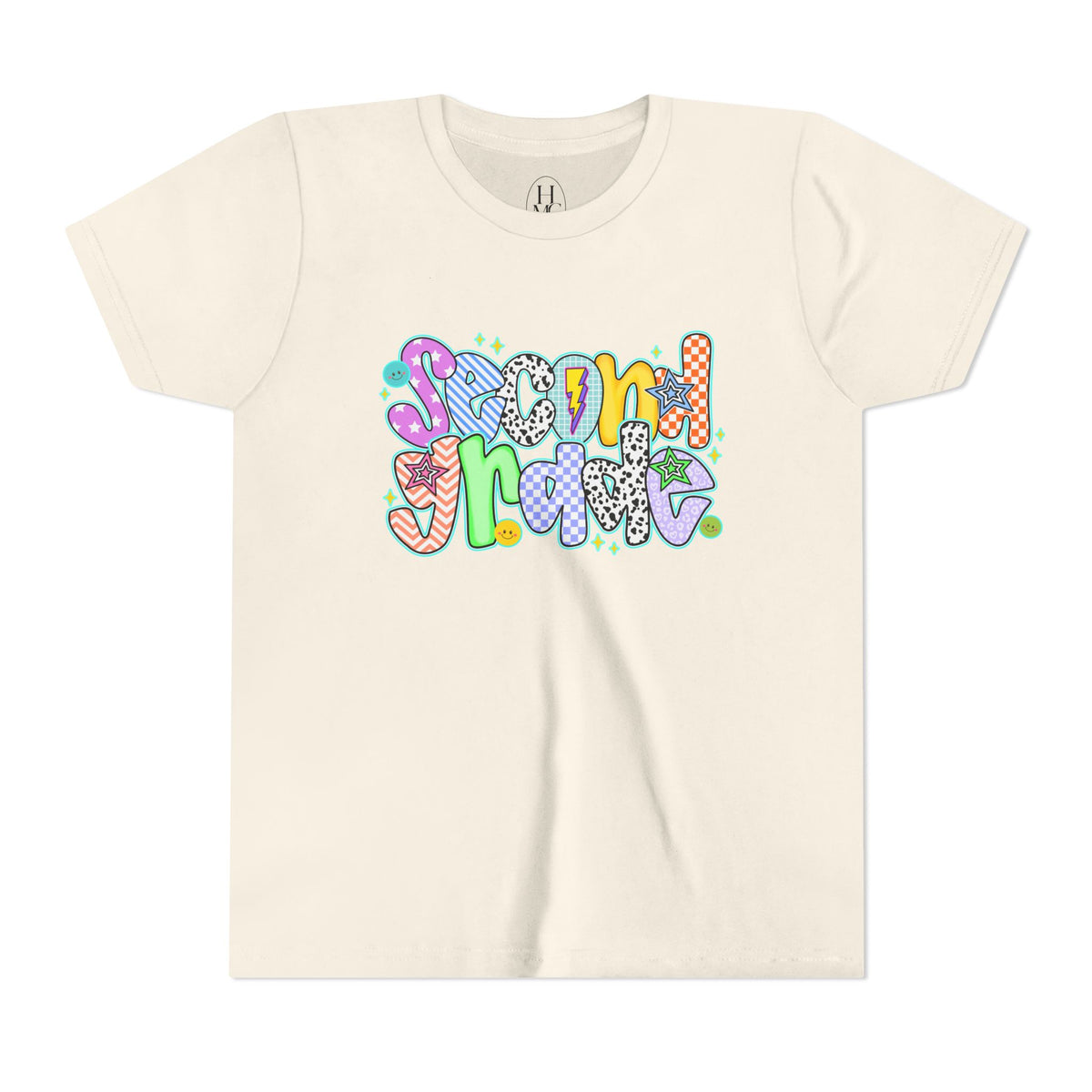 2nd Grade Back To School Doodle Font Youth Tee