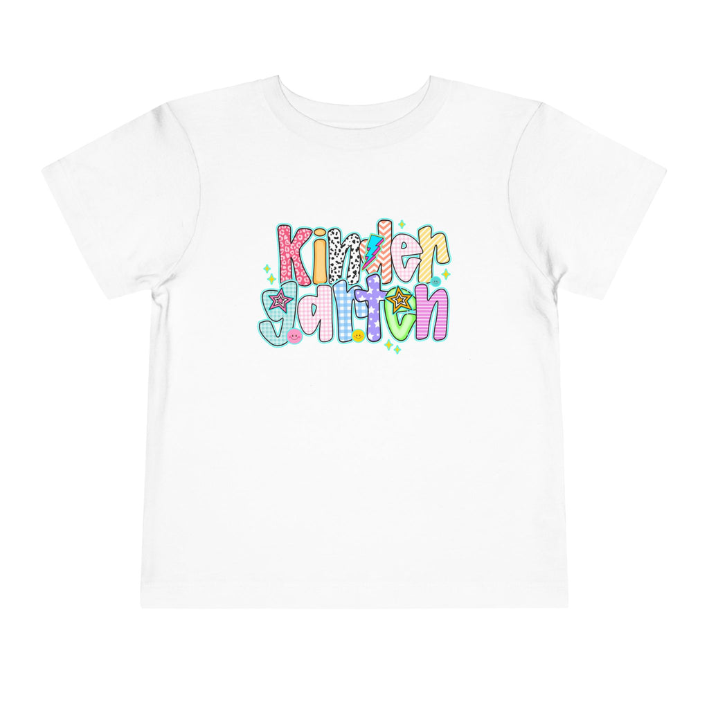 Kindergarten Back To School Doodle Script - Toddler Graphic T-shirt