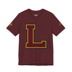 Letter L Varsity T-Shirt - LIONS Custom - Order one size bigger to achieve the look as the female shown.