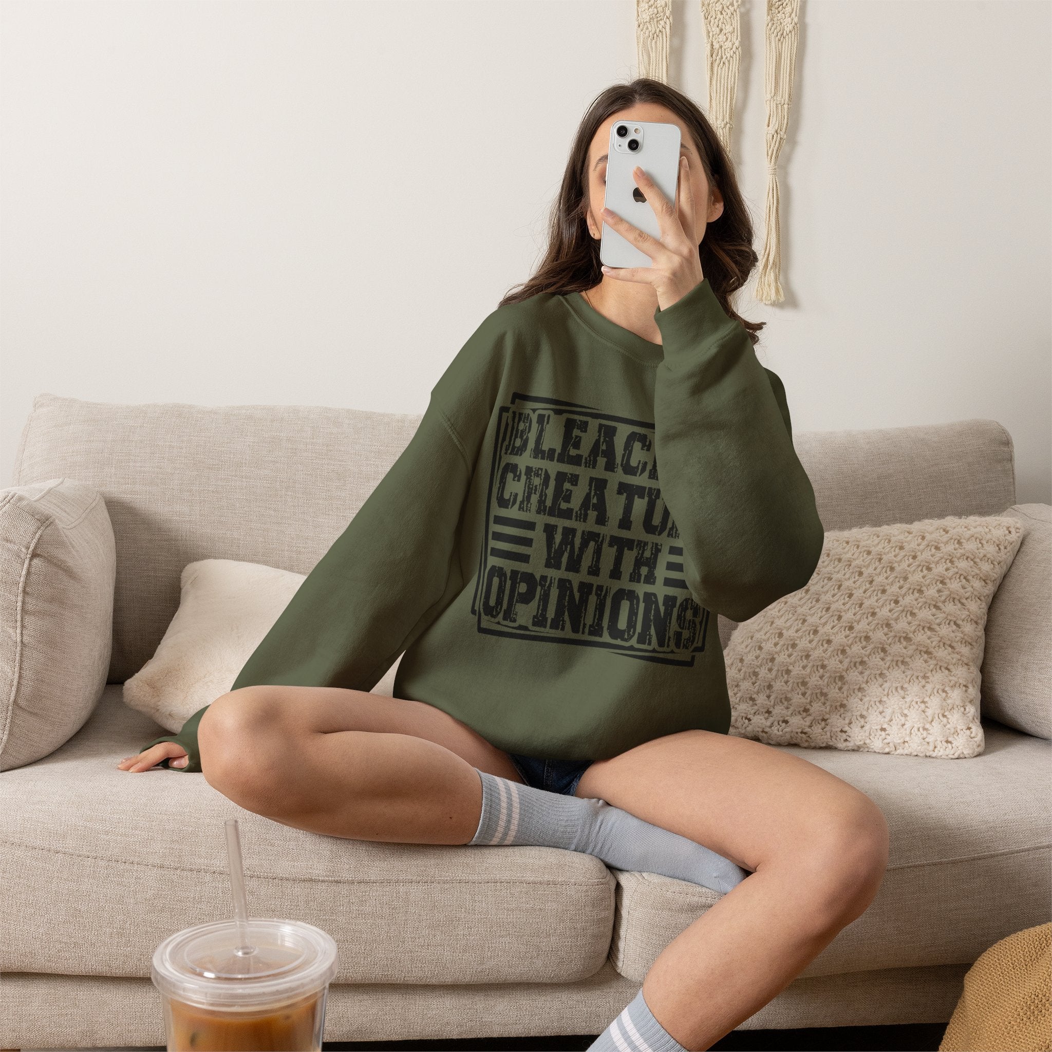 "Bleacher Creature With Opinions" Vintage-Style Crewneck