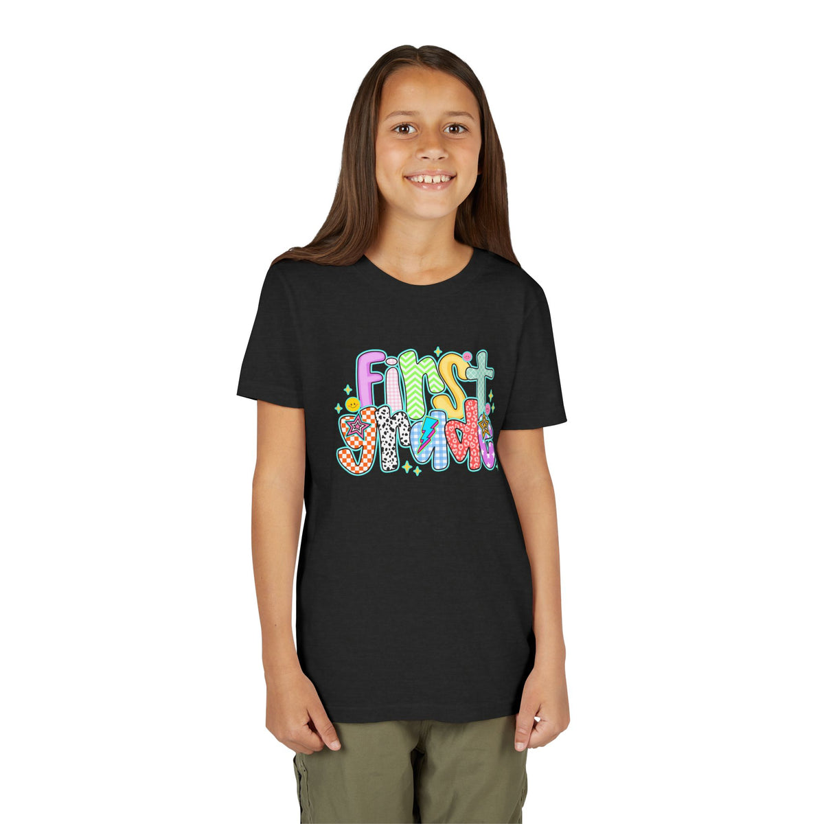 1st grade back to school doodle Youth Graphic Tee