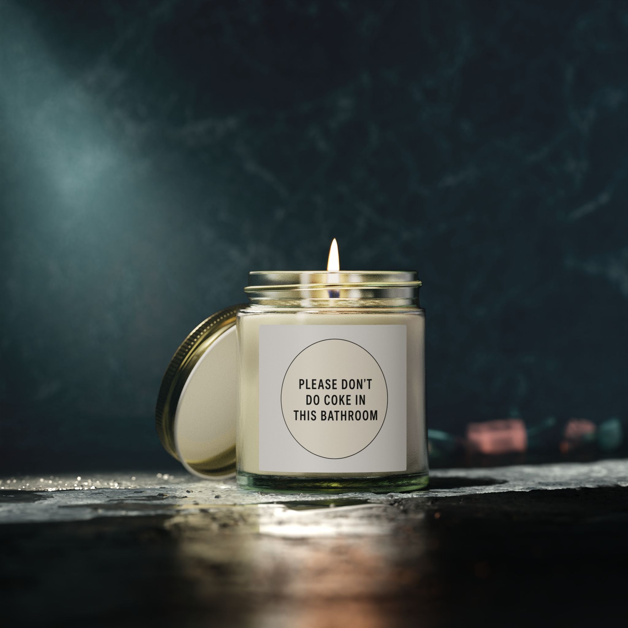 'Please Don't Do Coke in This Bathroom' Novelty Jar Candle