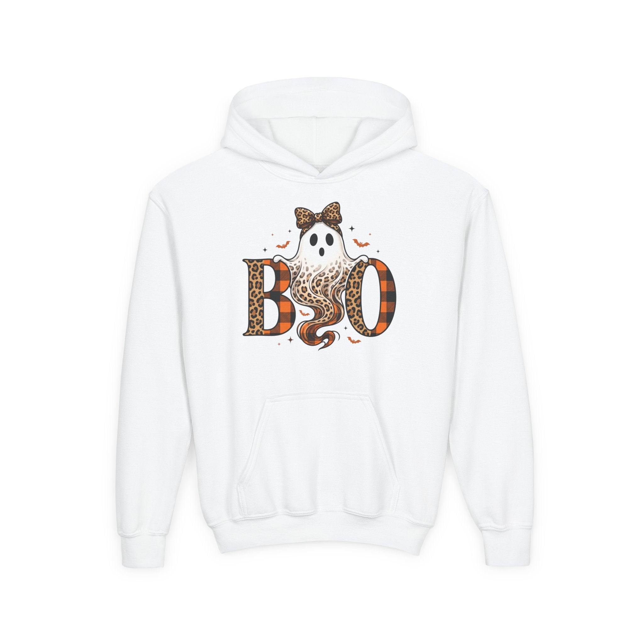Halloween 'BOO' Leopard Ghost Youth Hoodie