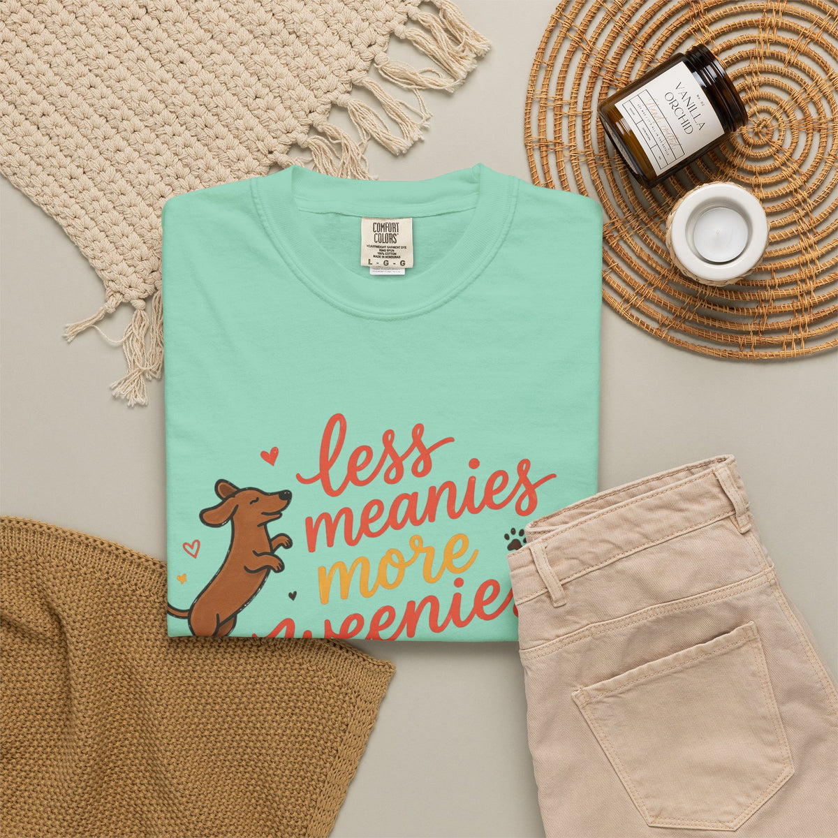 Less Meanies More Weenies Dachshund Graphic T-Shirt