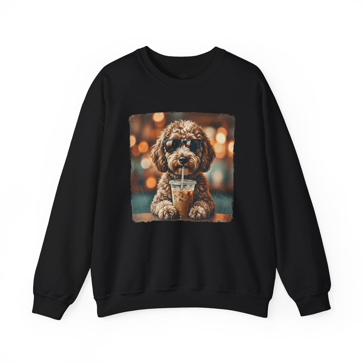 Dog Drinking Coffee Crewneck Sweatshirt  (Custom)