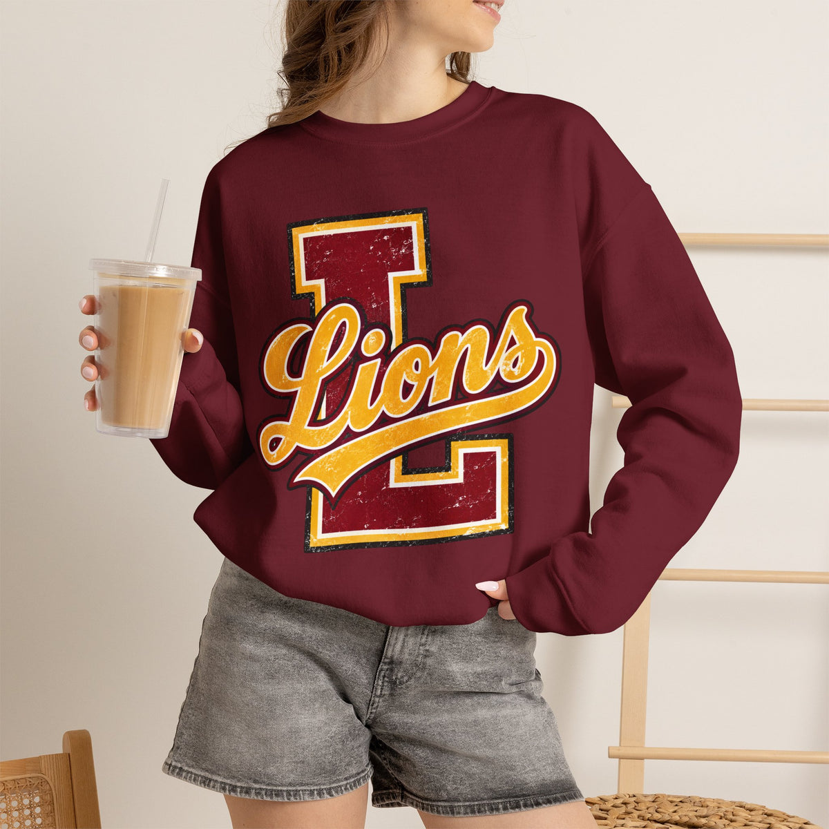 Letterman School Spirit Crewneck Sweatshirt