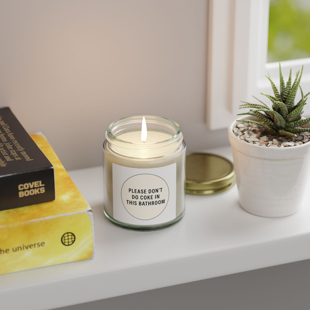'Please Don't Do Coke in This Bathroom' Novelty Jar Candle