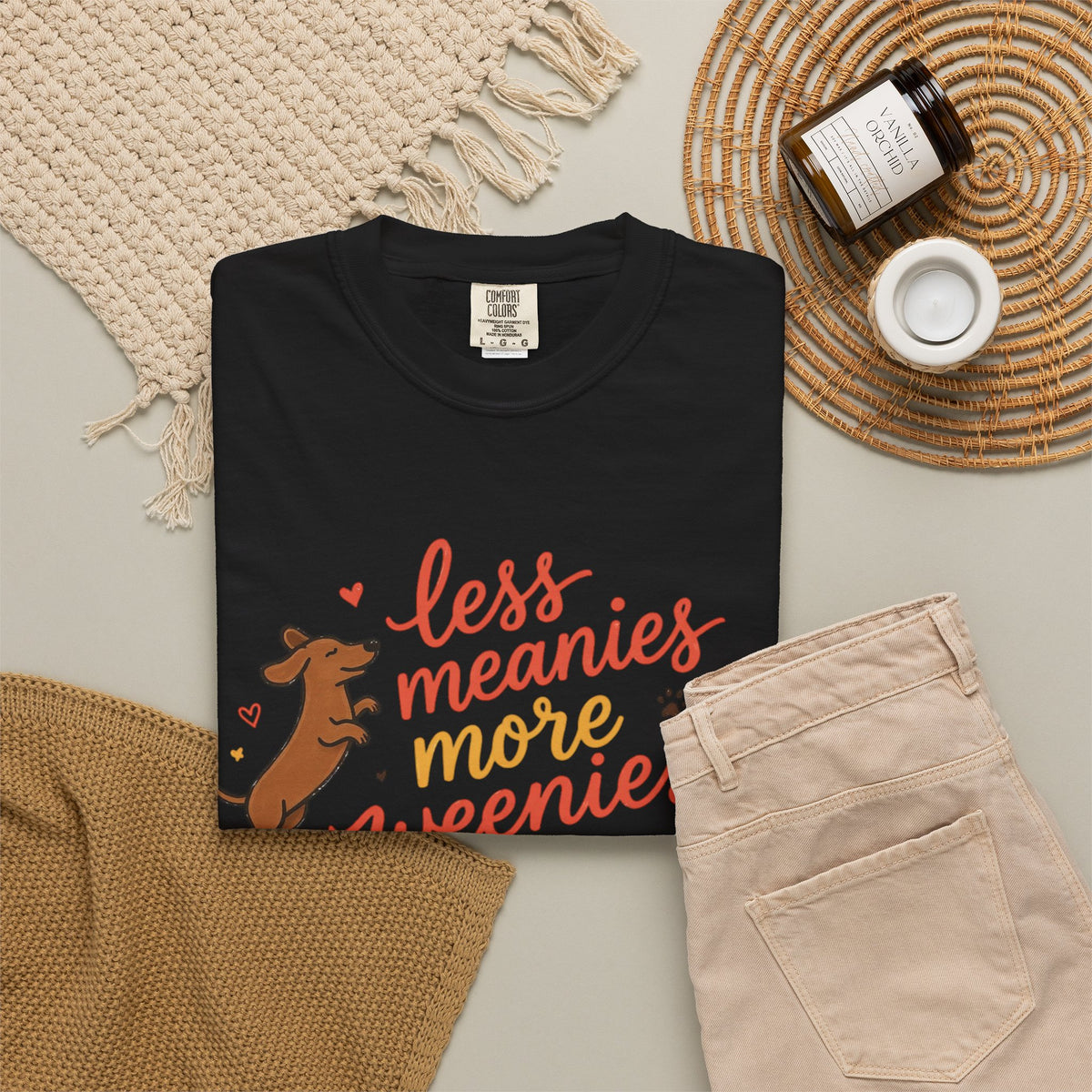 Less Meanies More Weenies Dachshund Graphic T-Shirt