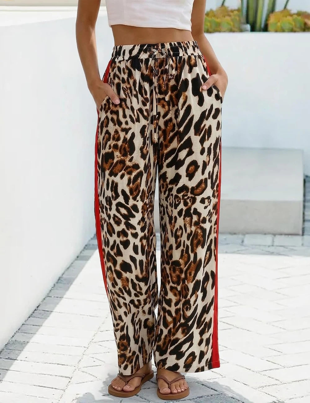 Leopard Wide Leg Pants