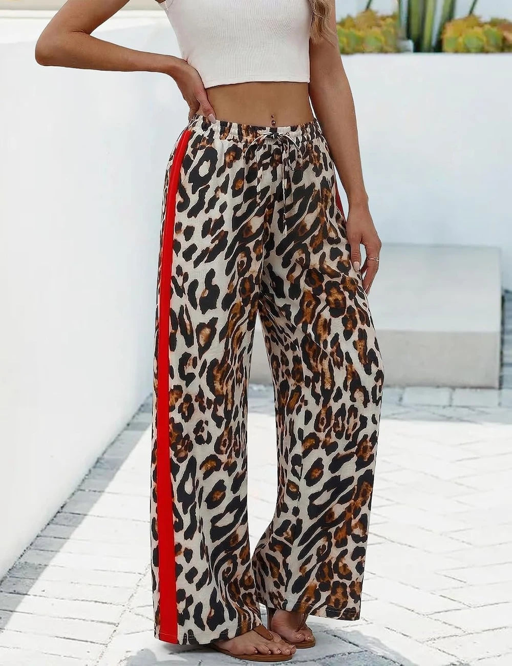 Leopard Wide Leg Pants