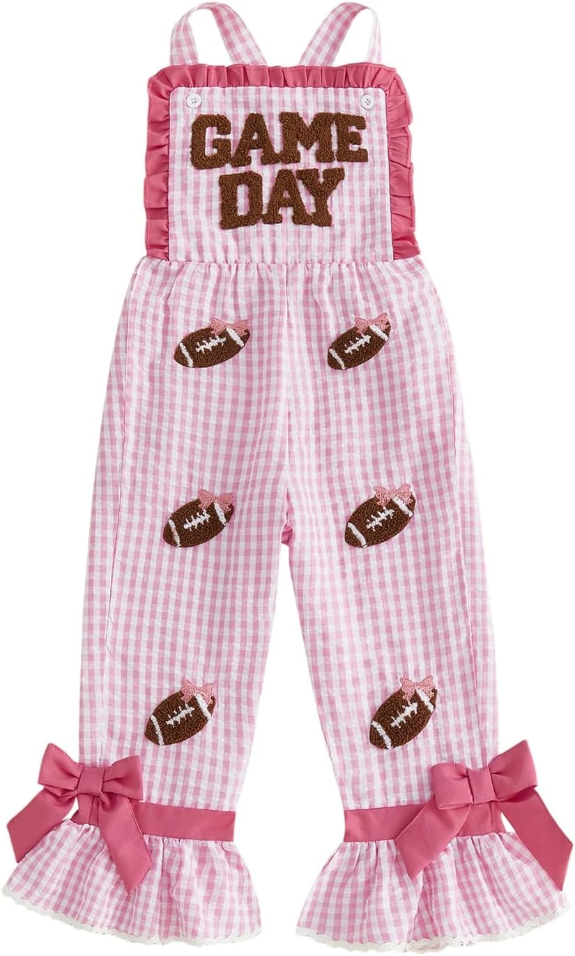 Toddler Football Bell Bottom Overalls
