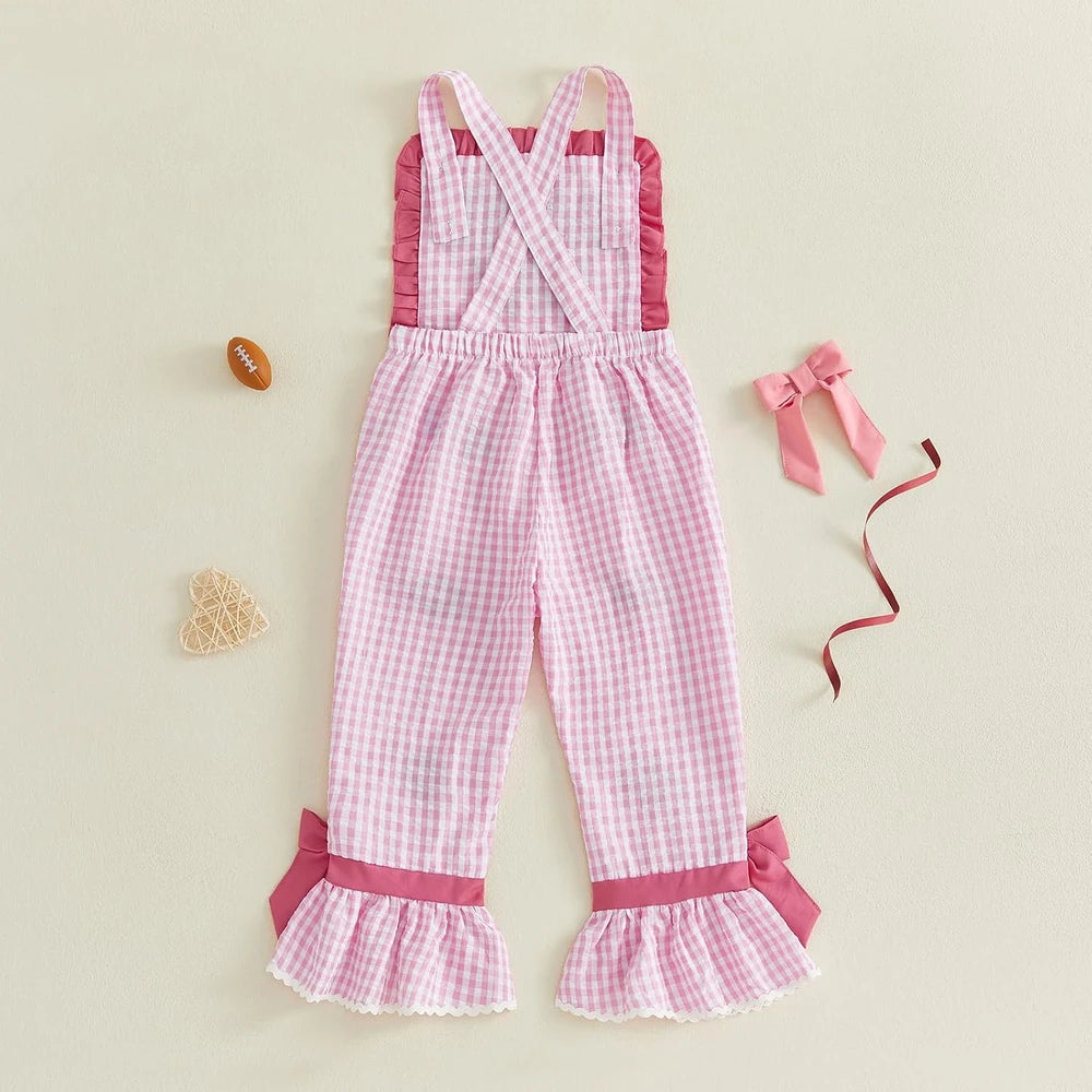 Toddler Football Bell Bottom Overalls