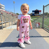 Toddler Football Bell Bottom Overalls