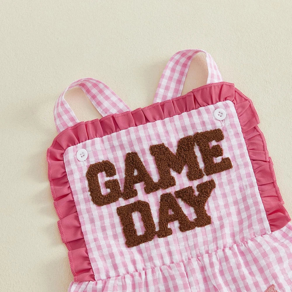 Toddler Football Bell Bottom Overalls