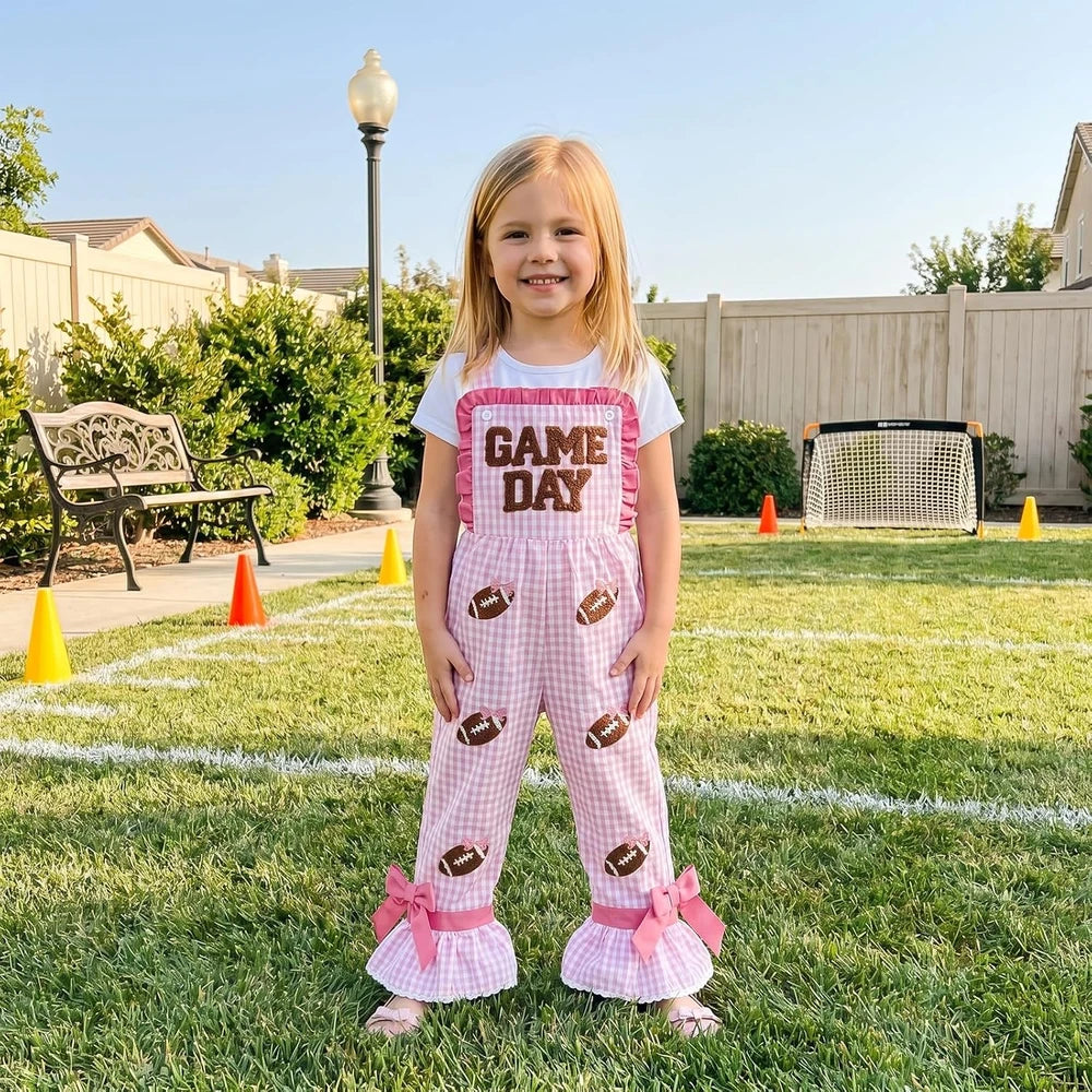 Toddler Football Bell Bottom Overalls