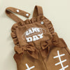 Football Embroidery Flared Romper