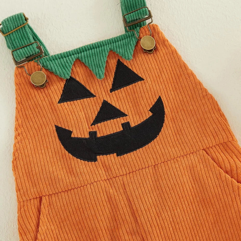 Festive Toddler Halloween Overalls