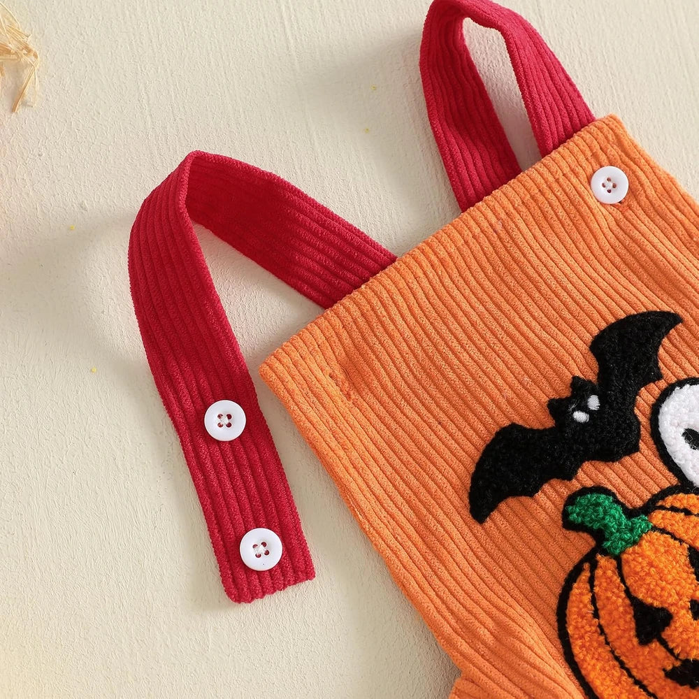 Halloween Corduroy Romper Sizes up to 18 Months.