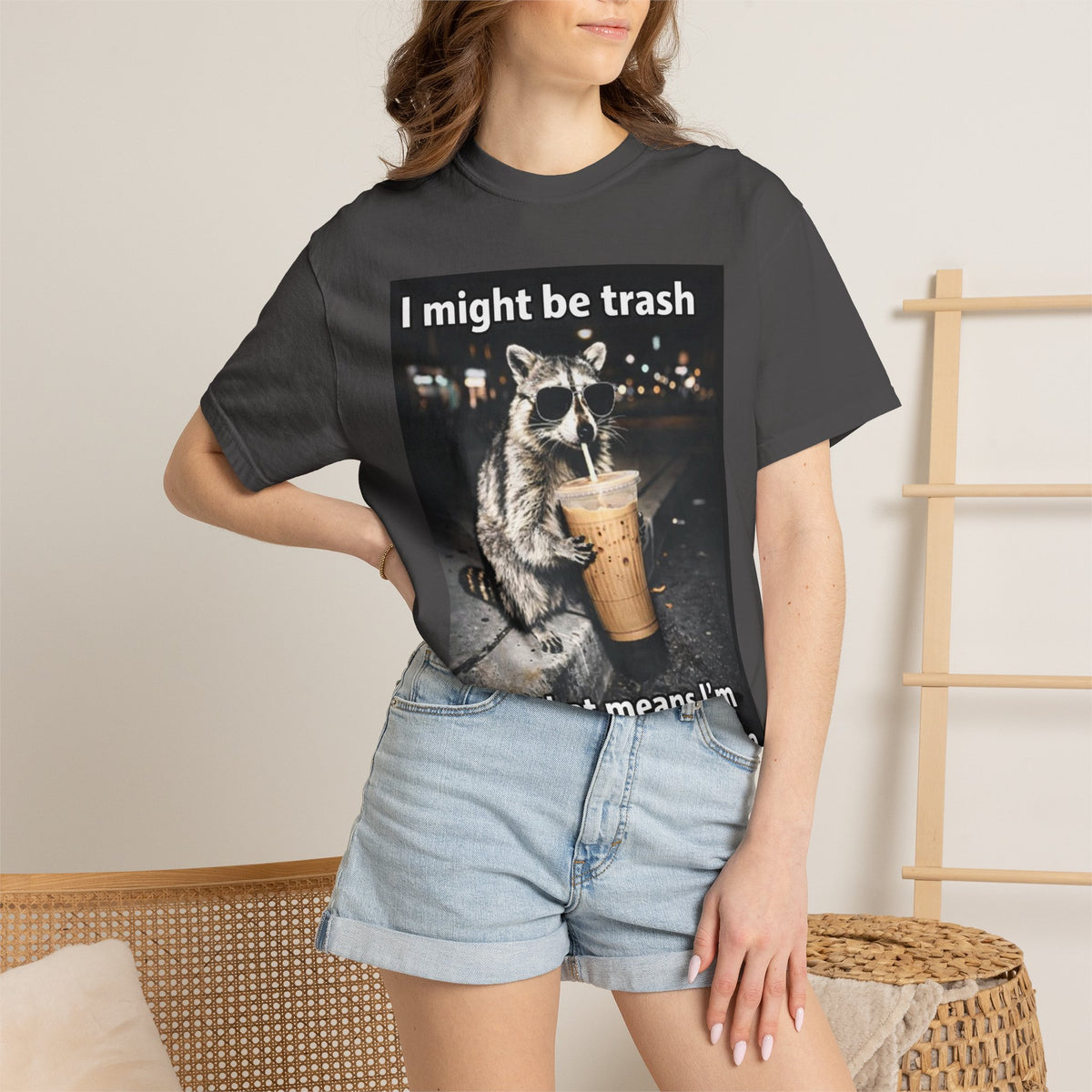 Raccoon I Might Be Trash Graphic Tee