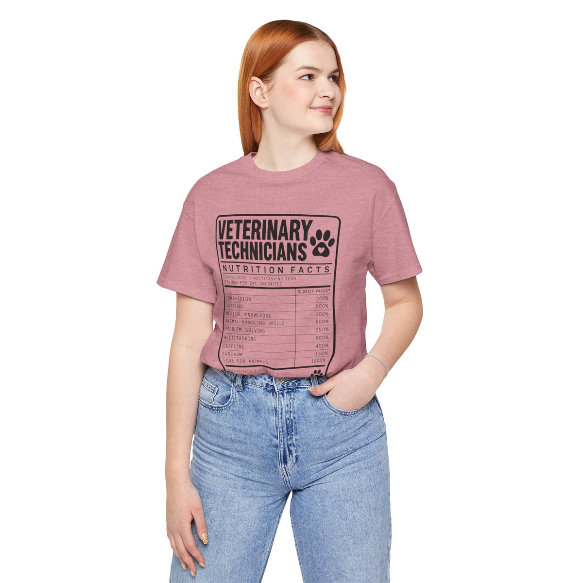 Veterinary Technicians "Nutrition Facts"  Vet Tech Gift Tee