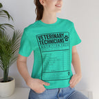 Veterinary Technicians "Nutrition Facts"  Vet Tech Gift Tee