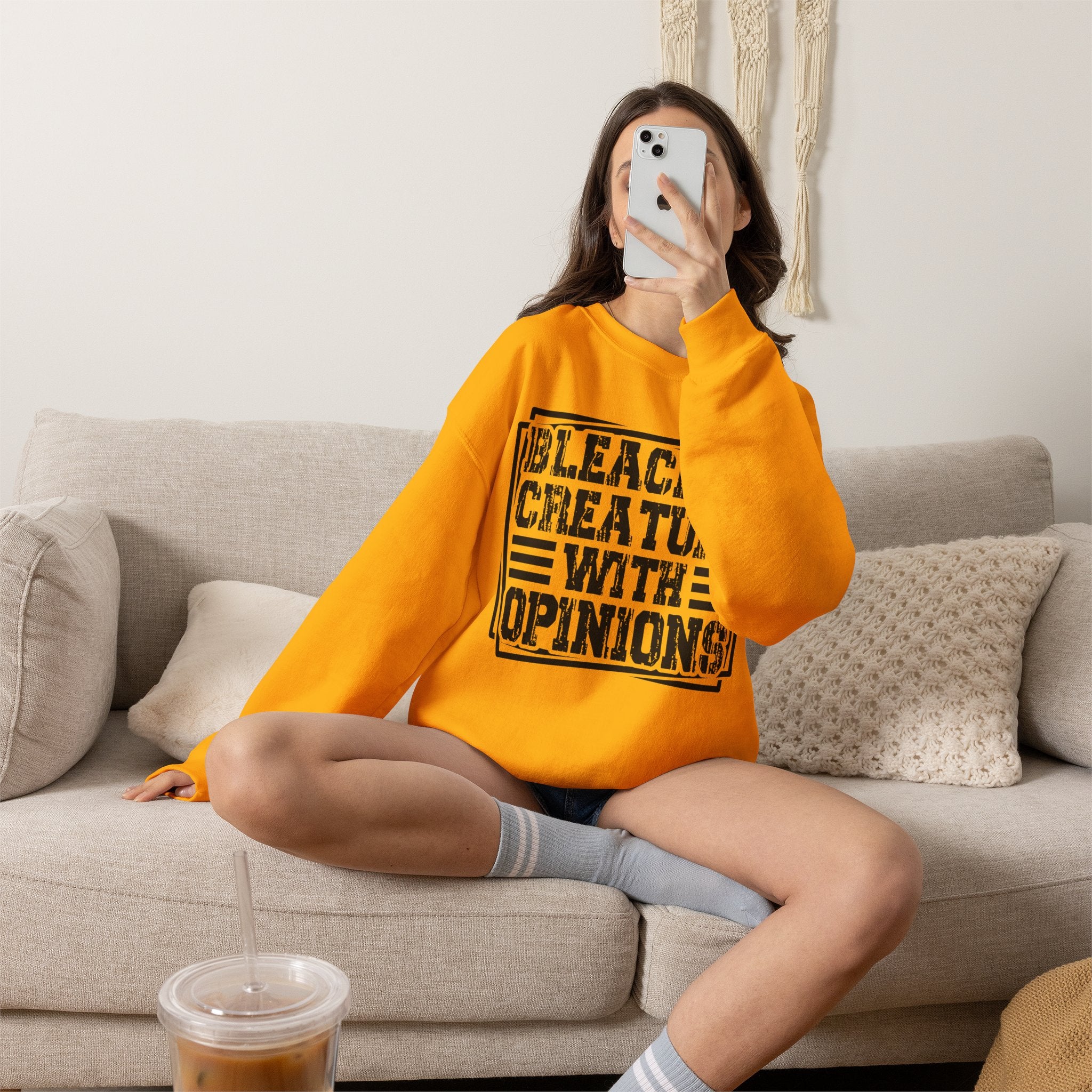 "Bleacher Creature With Opinions" Vintage-Style Crewneck