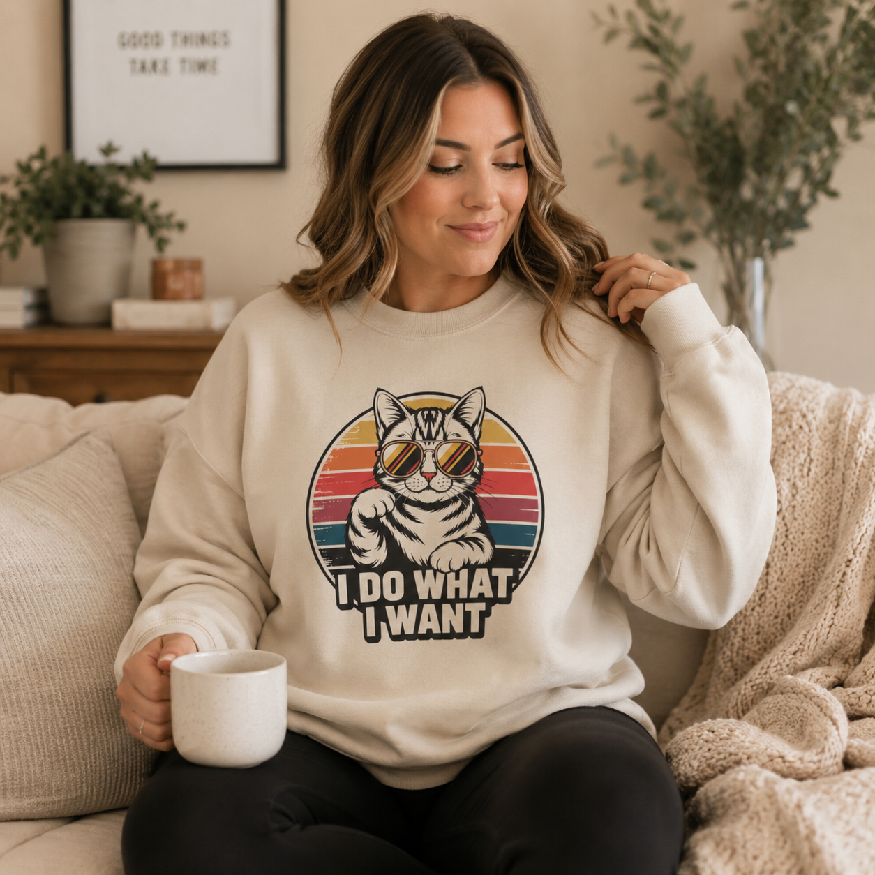 I Do What I Want Cat Crewneck Sweatshirt