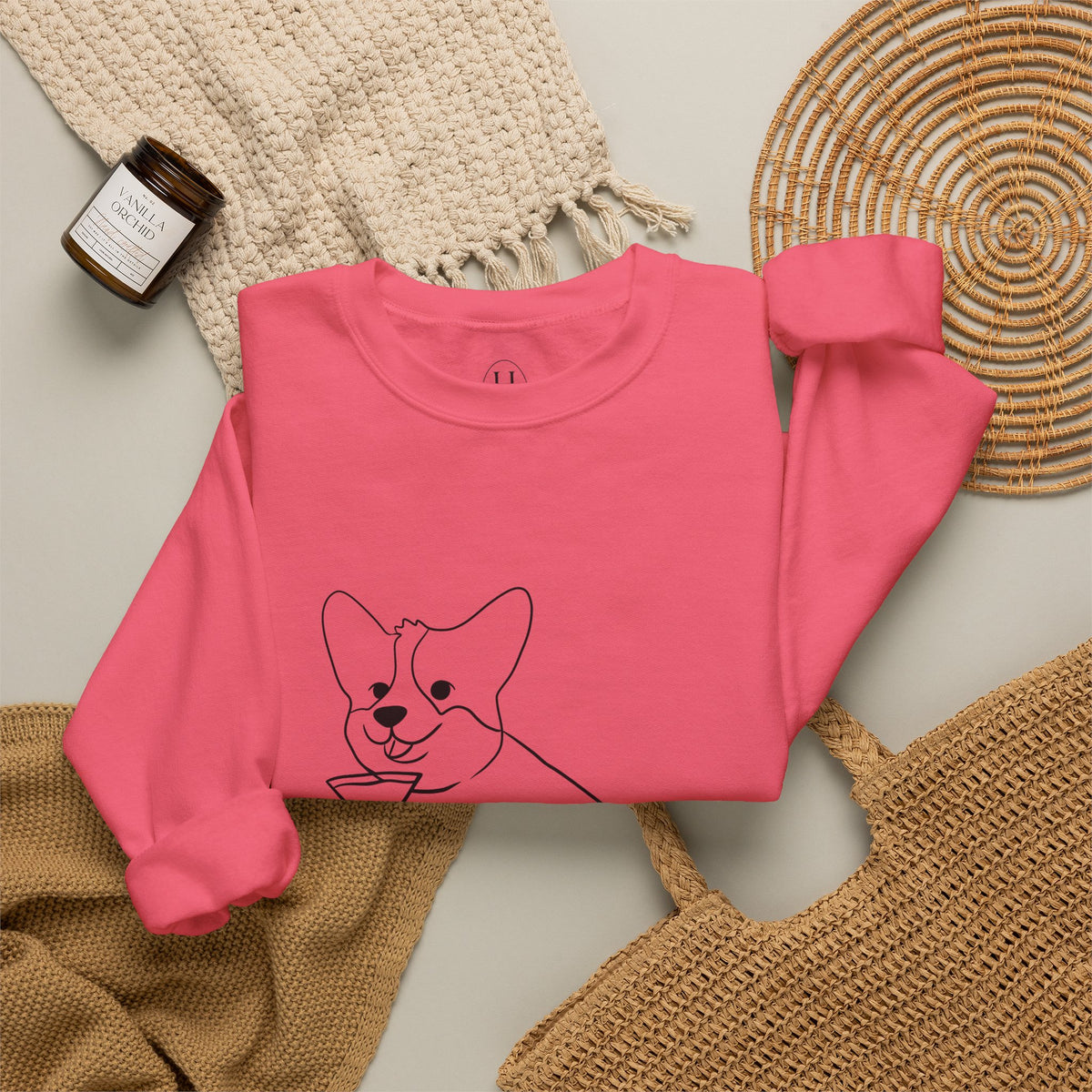 Corgi Cocktail Crewneck Sweatshirt