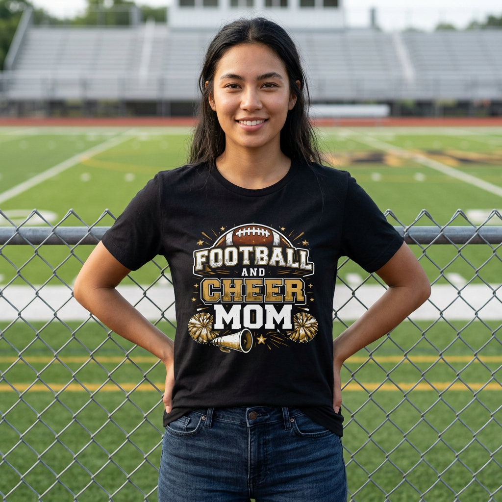Football and Cheer Mom T-Shirt