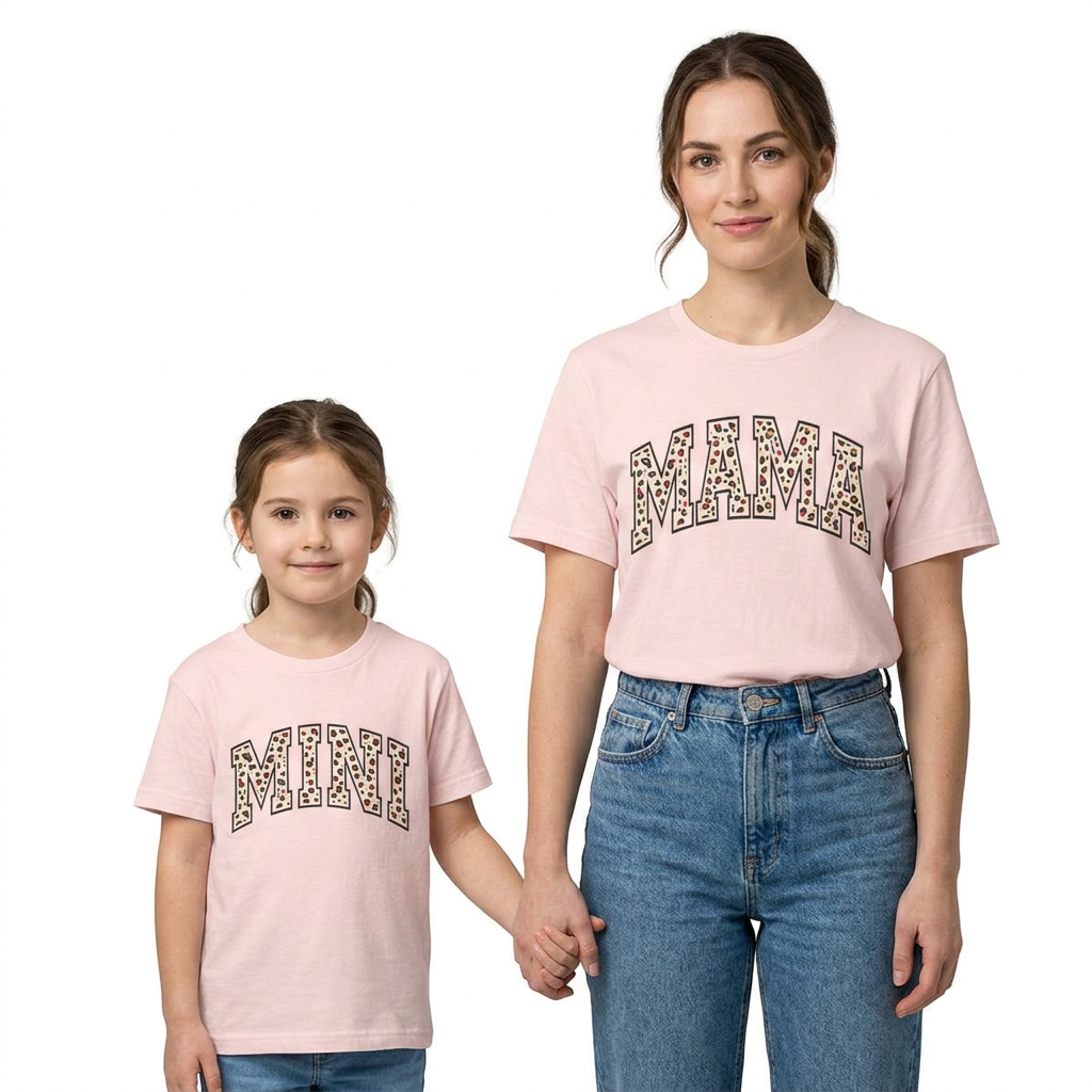 Women's Casual 'MAMA' Leopard Print Graphic Tee