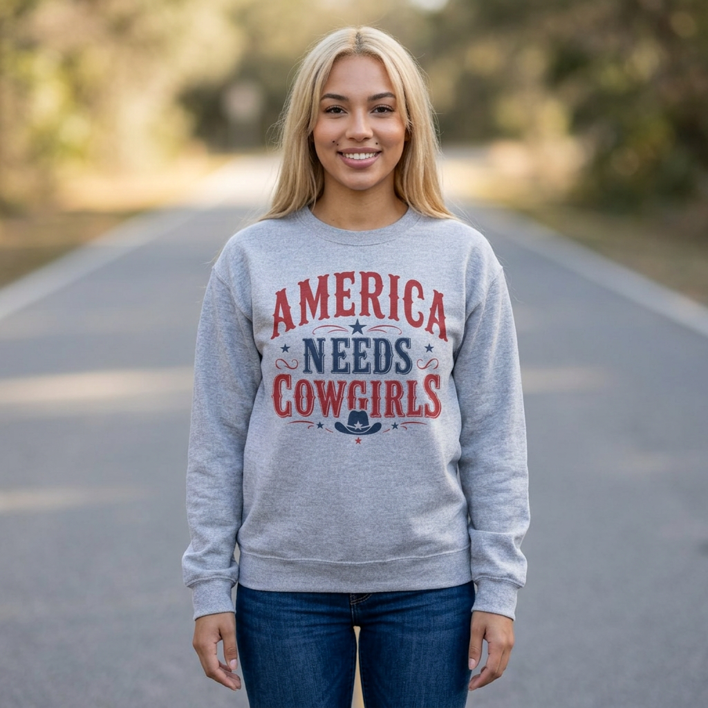 America Needs Cowgirls Sweatshirt
