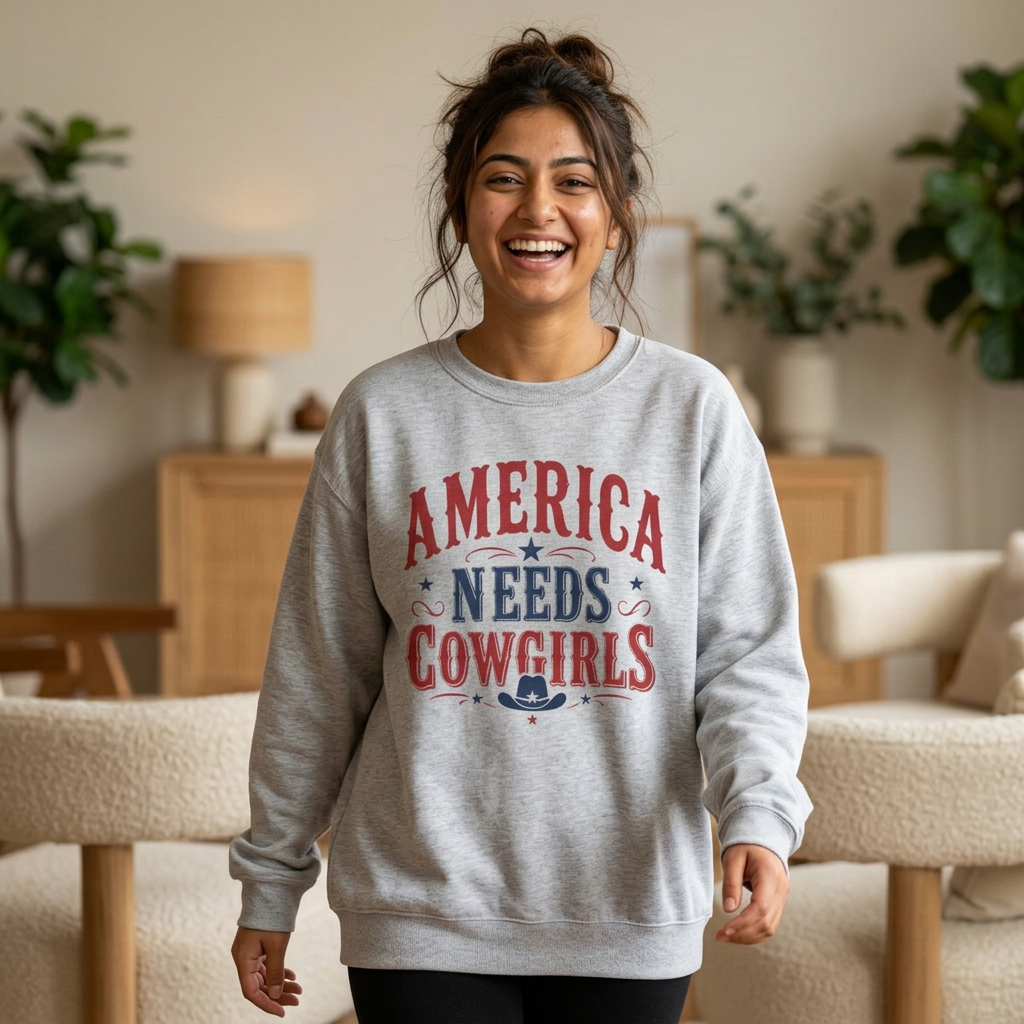 America Needs Cowgirls Sweatshirt