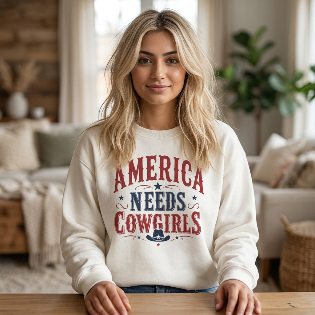 America Needs Cowgirls Sweatshirt