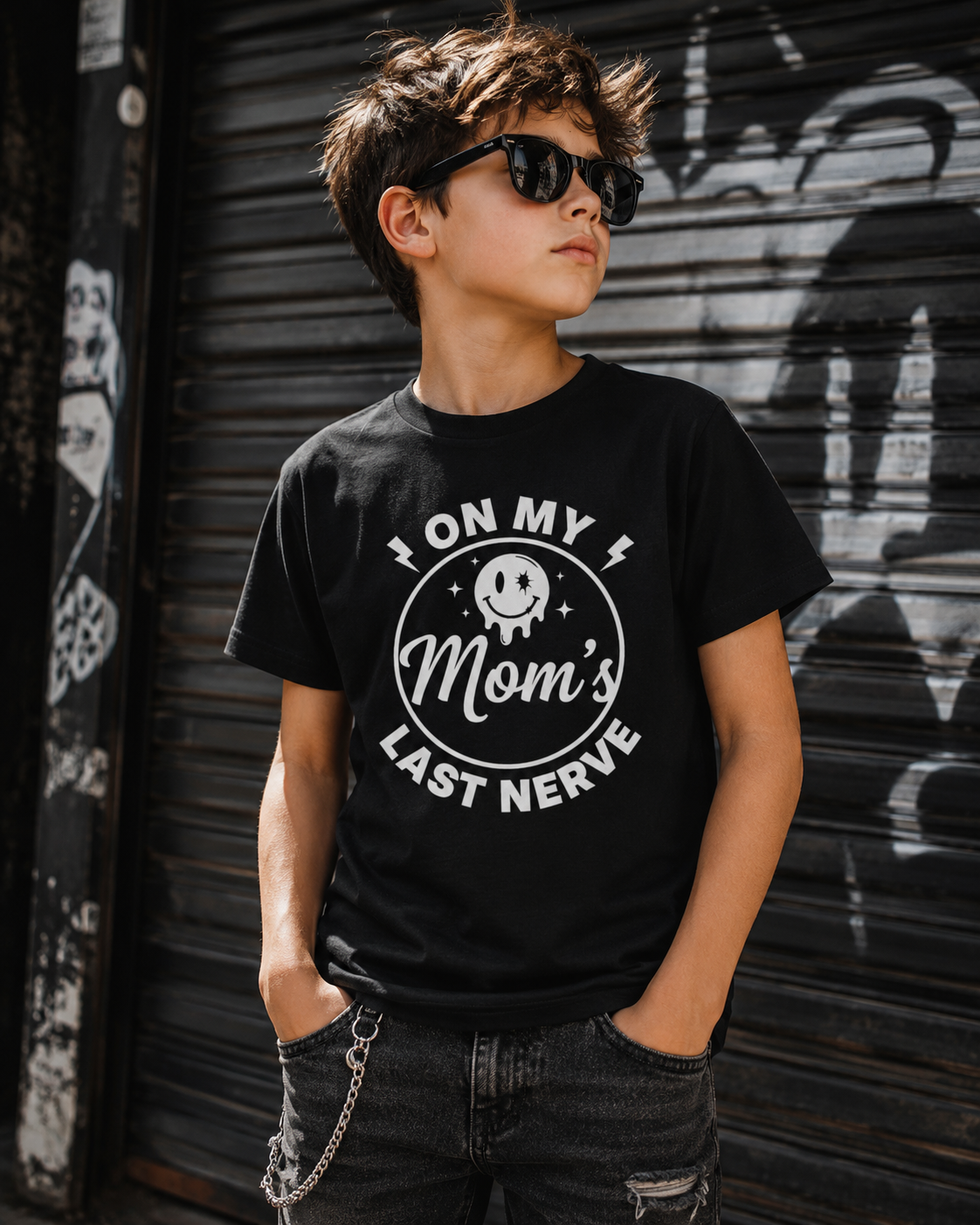 "On My Mom's Last Nerve" Graphic Youth Tee
