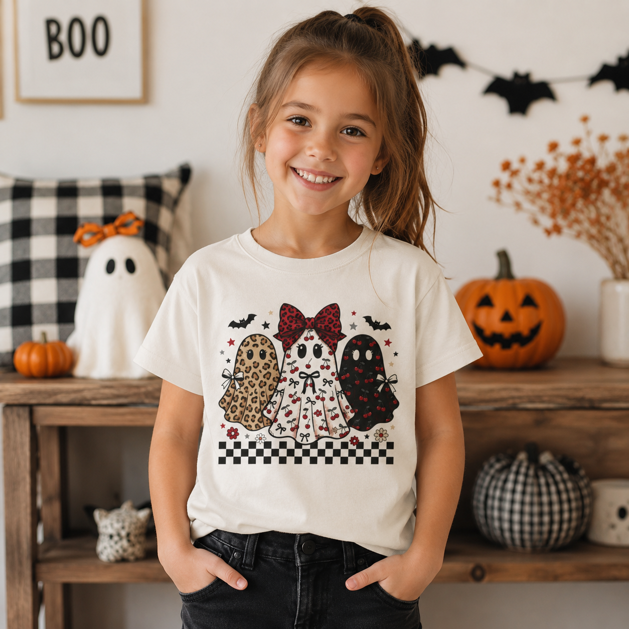 Halloween Ghost Trio Tee Youth  GraphicTee