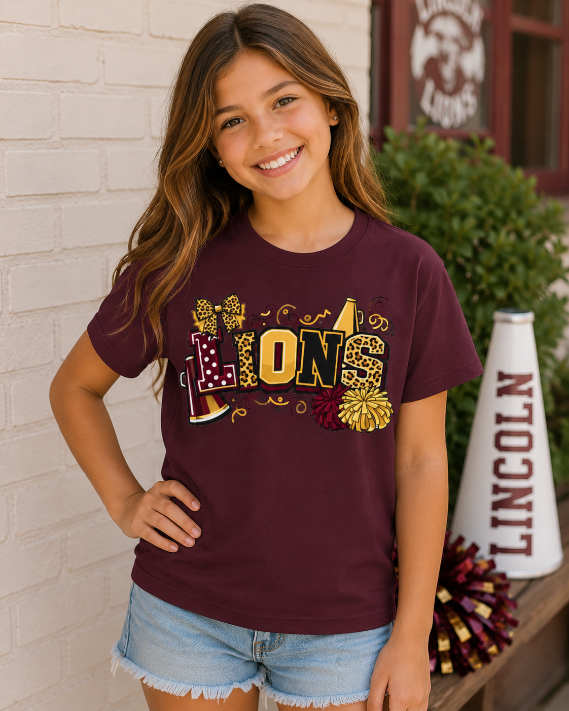 Lions Cheer Graphic ( Custom School Spirit)