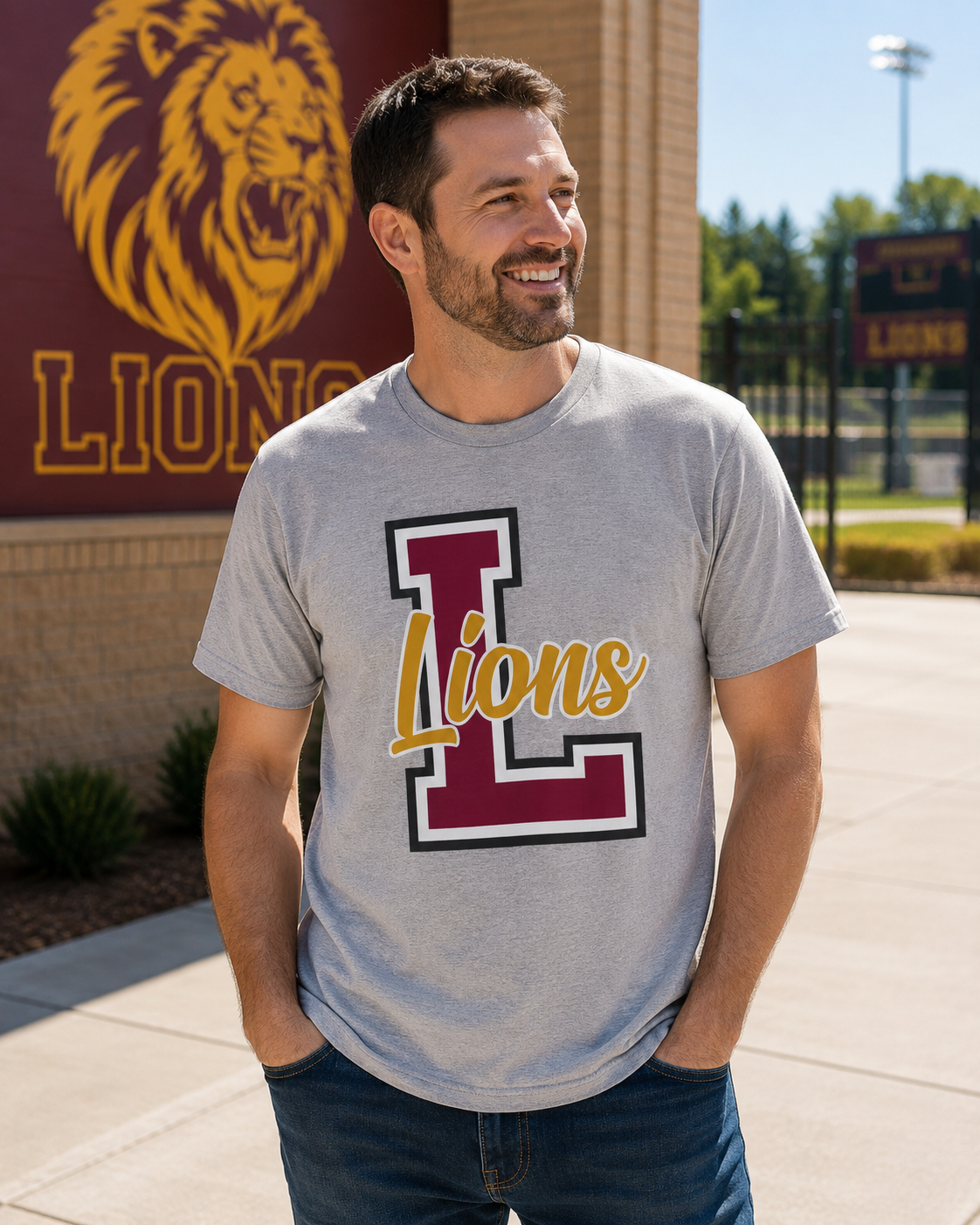 Custom School Spirit Script Adult T-Shirt