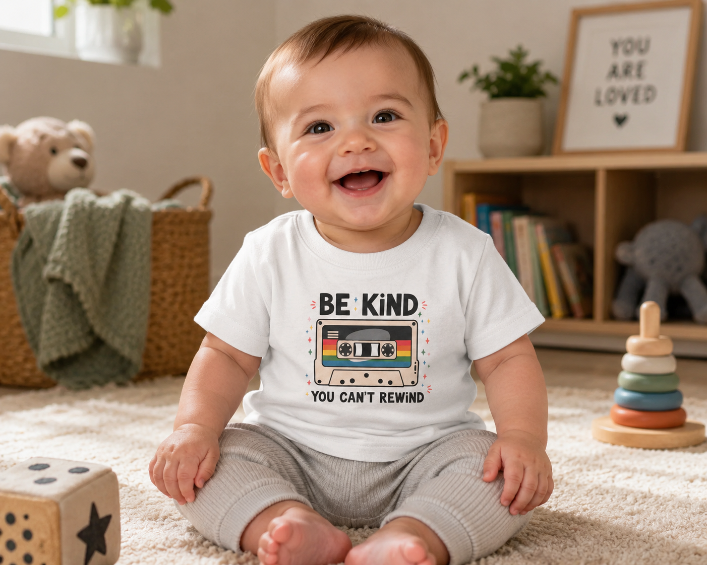 "Be Kind, You Can't Rewind" infant tee