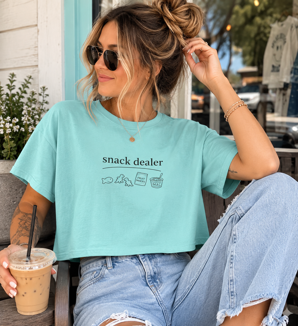 Snack Dealer Womens Boxy Crop Tee