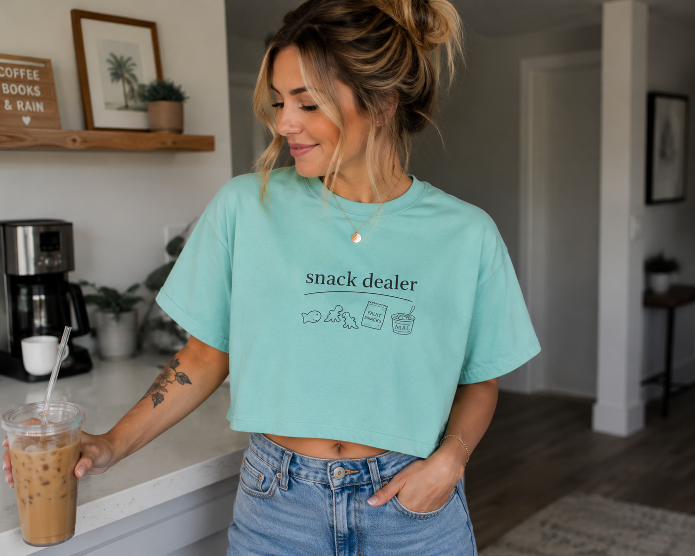 Snack Dealer Womens Boxy Crop Tee