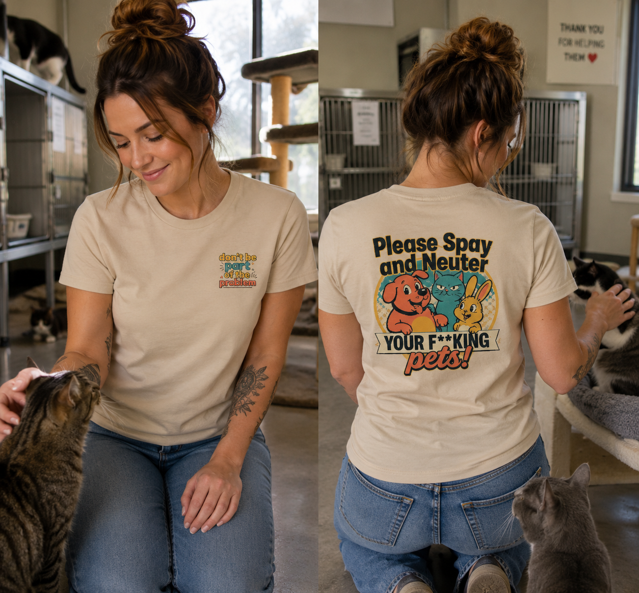 Please Spay and Neuter Your F*king Pets Women's Graphic T‑Shirt