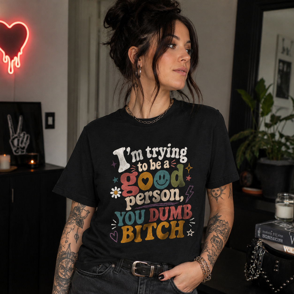 I'm trying to be a good person graphic tee