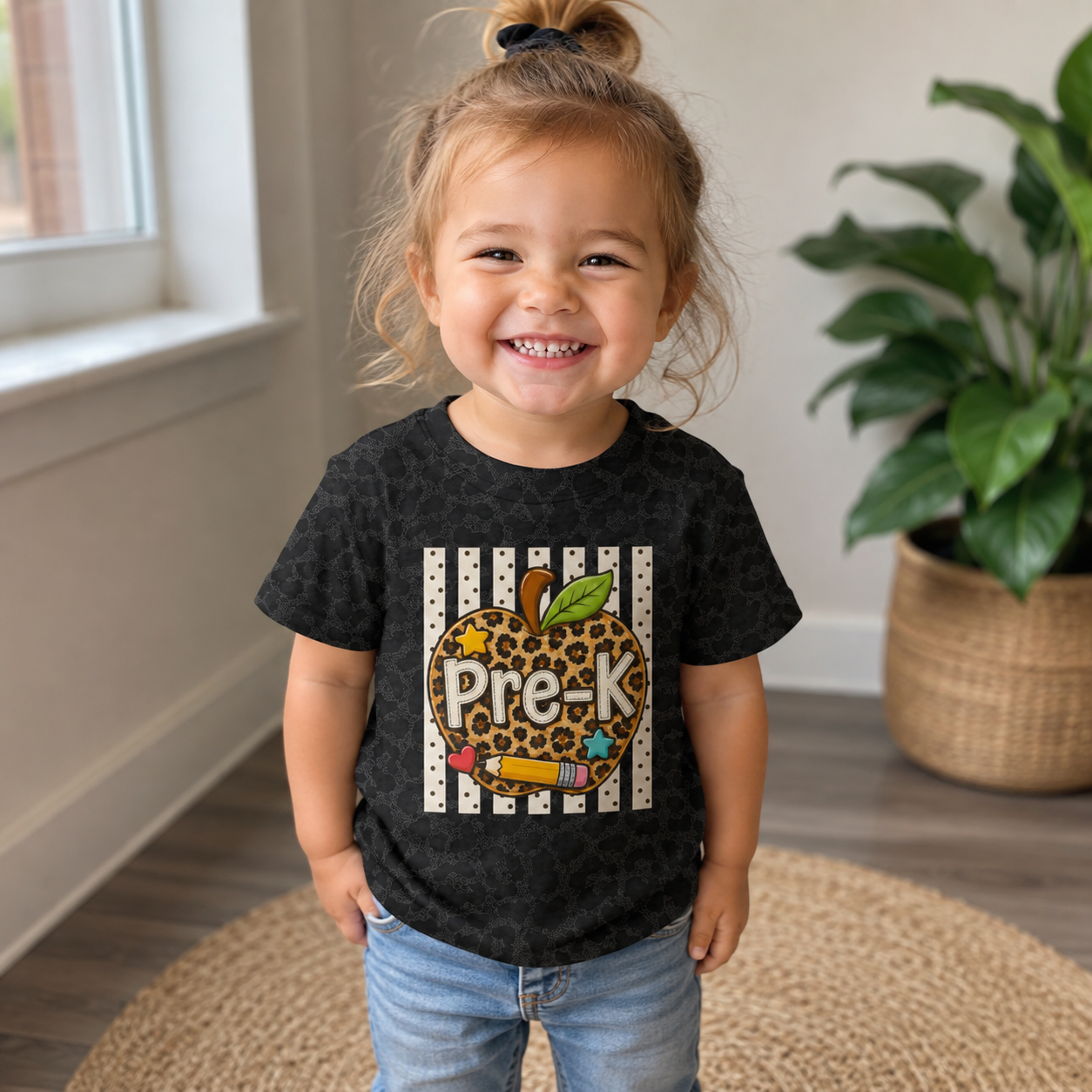 Pre-K Leopard Apple Toddler Tee