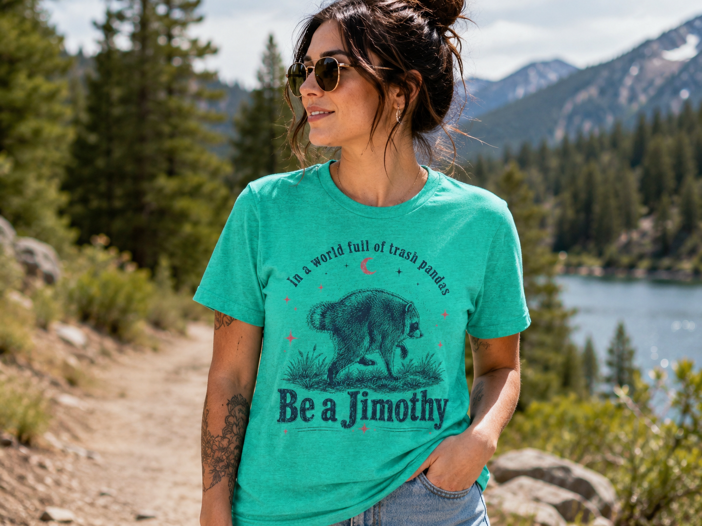 "Be a Jimothy" Raccoon Graphic Tee (In a world full of trash pandas)