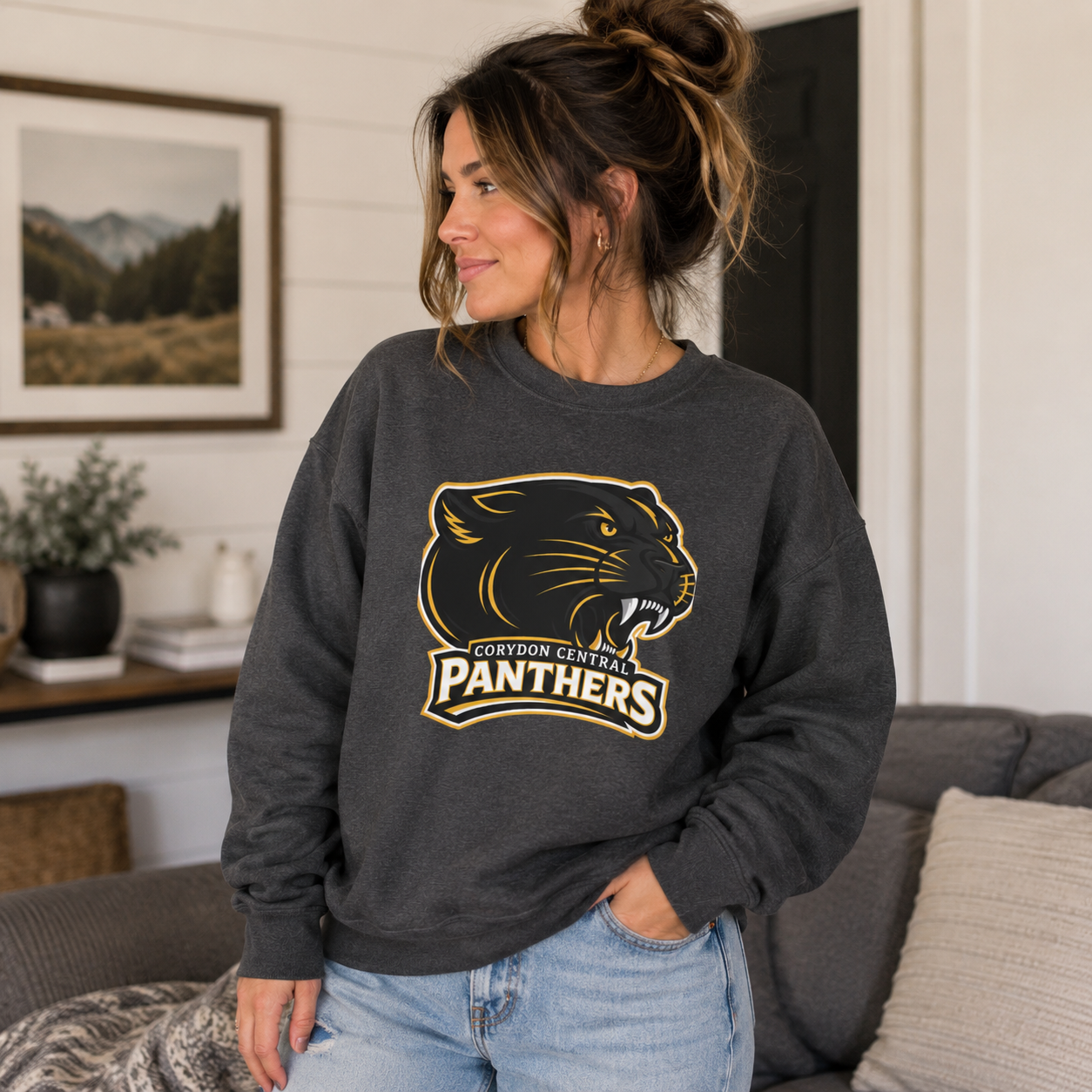 Panthers School Spirit Crewneck Sweatshirt